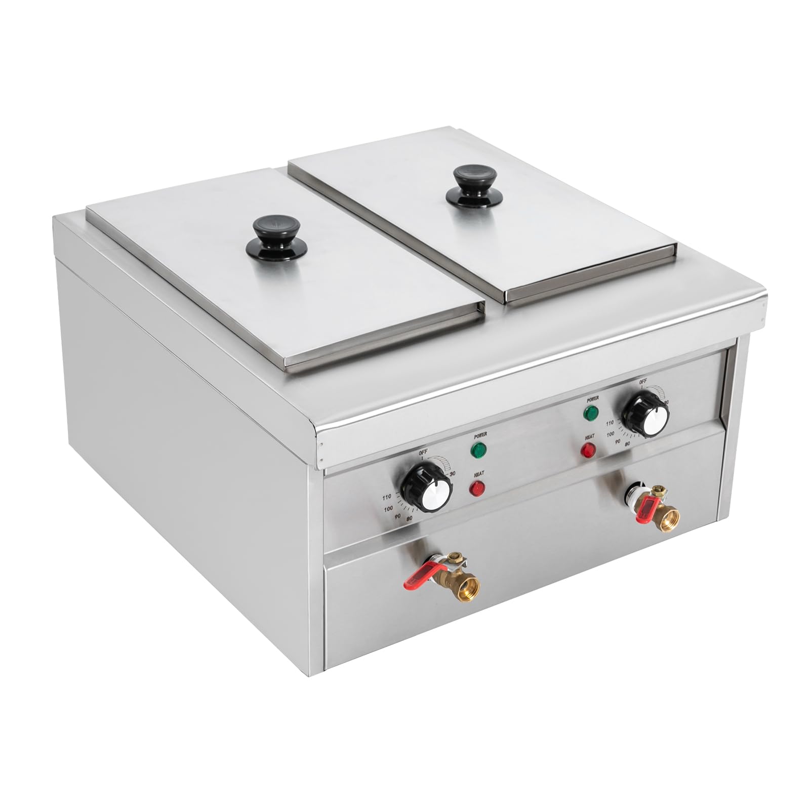 Fornello per pasta professionale, fornello elettrico con 4 cesti per pasta, 2 coperchi, 2 impostazioni di temperatura separate, cottura per pasta, in acciaio inox, comoda macchina per cucinare la