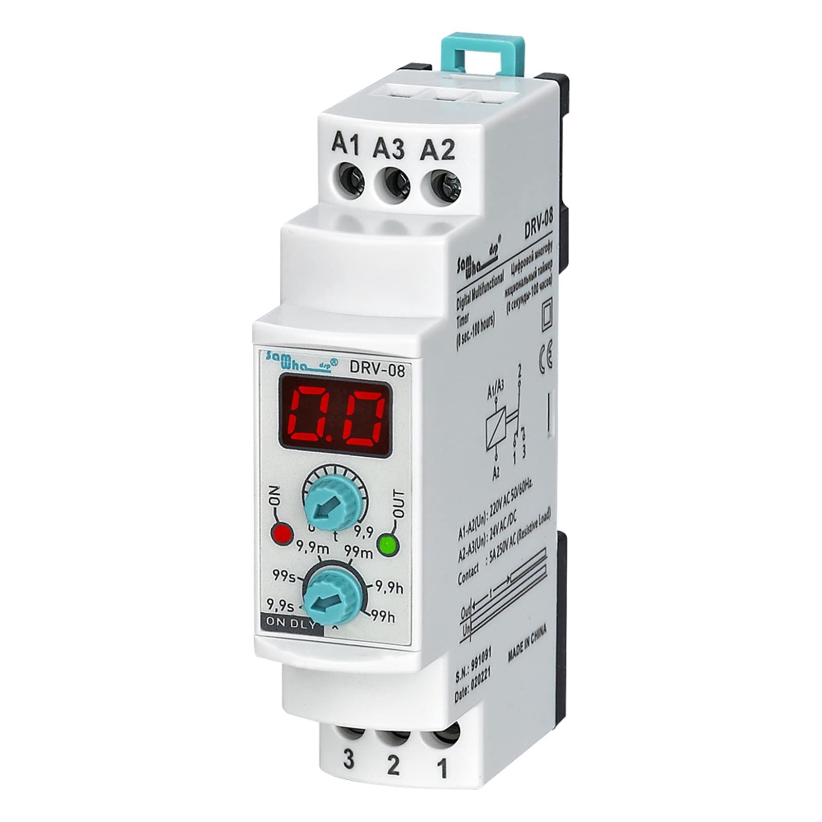 AERBNYEQP DRV-08 Digital Multifunction On Delay Time Relay