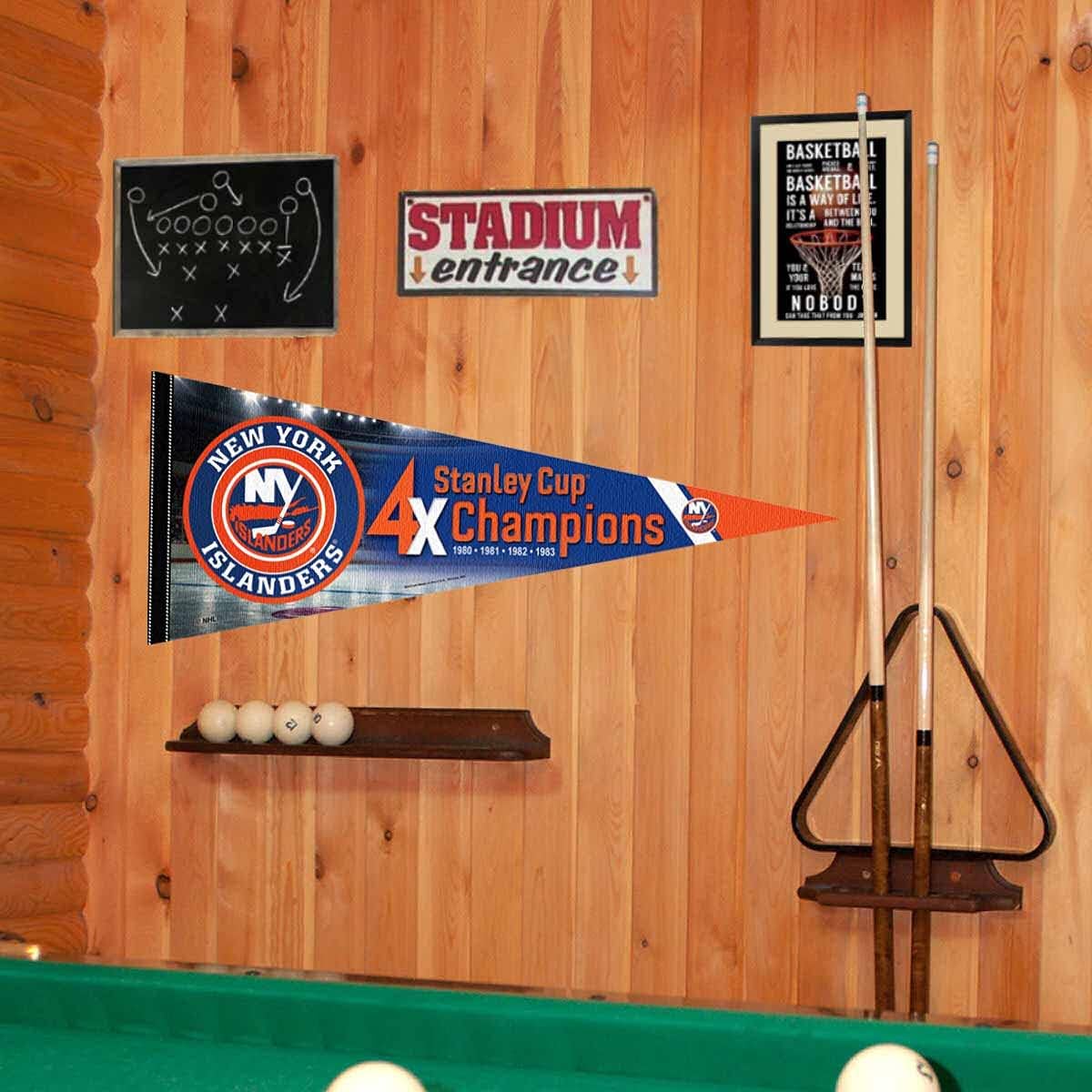 New York Islanders 4 Time Cup Champions Pennant Banner Flag - Image 2