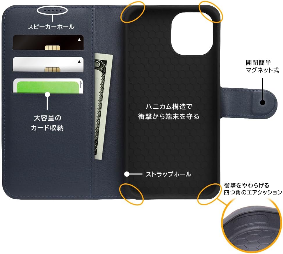 イングレム Inglem iPhone 15 Case Disney Notebook Type Leather Case Magnet Winnie The Pooh_Sitting
