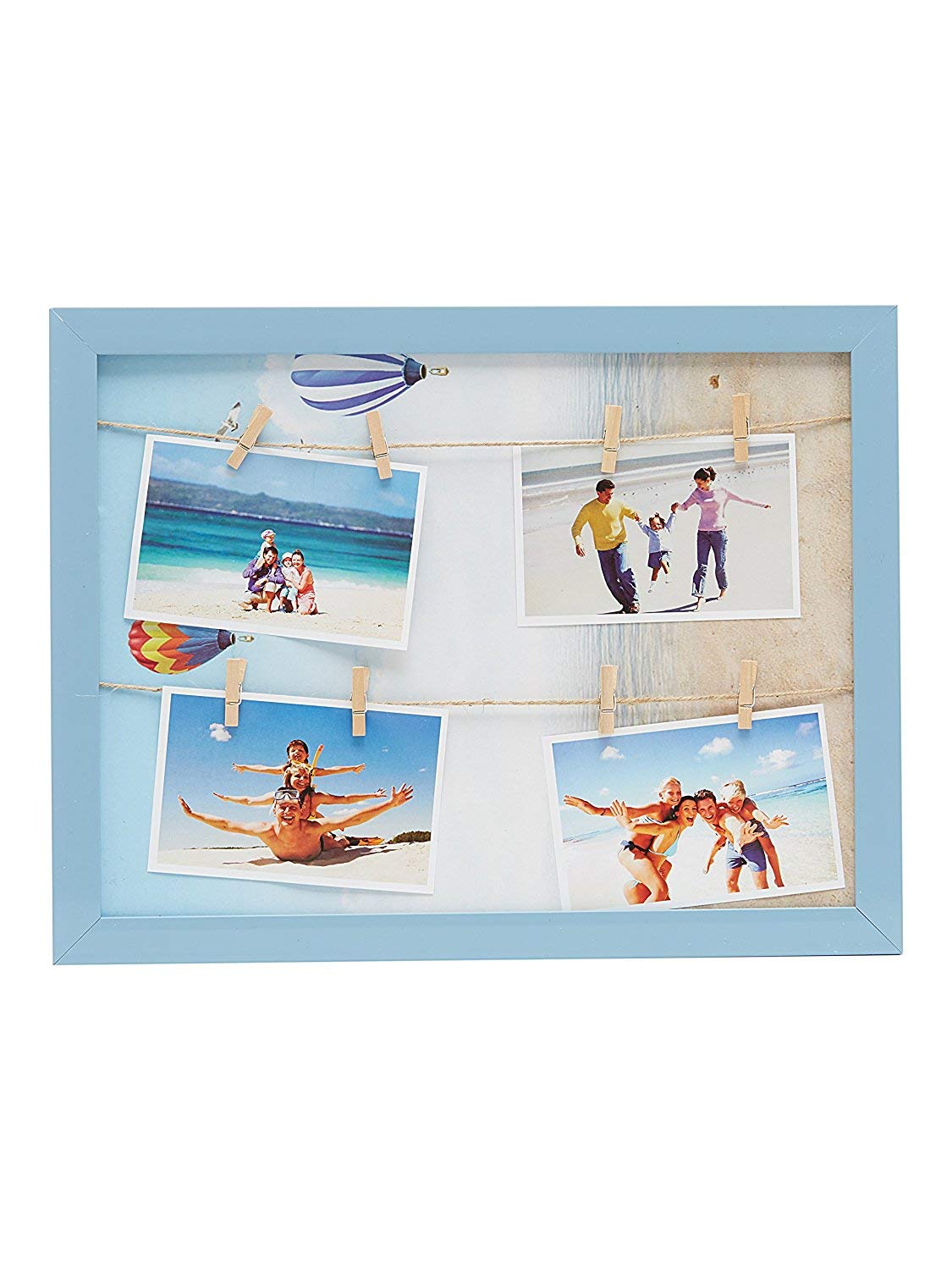 EZ Life DIY Photos/Memo/Art Organizer & Planner Frame (43 cm x 33 cm) PVC - Blue Beach - DIY Wall Hanging Picture Frames, Home, and Room Décor - Picture Frames, Photo Frame Multiple Photos