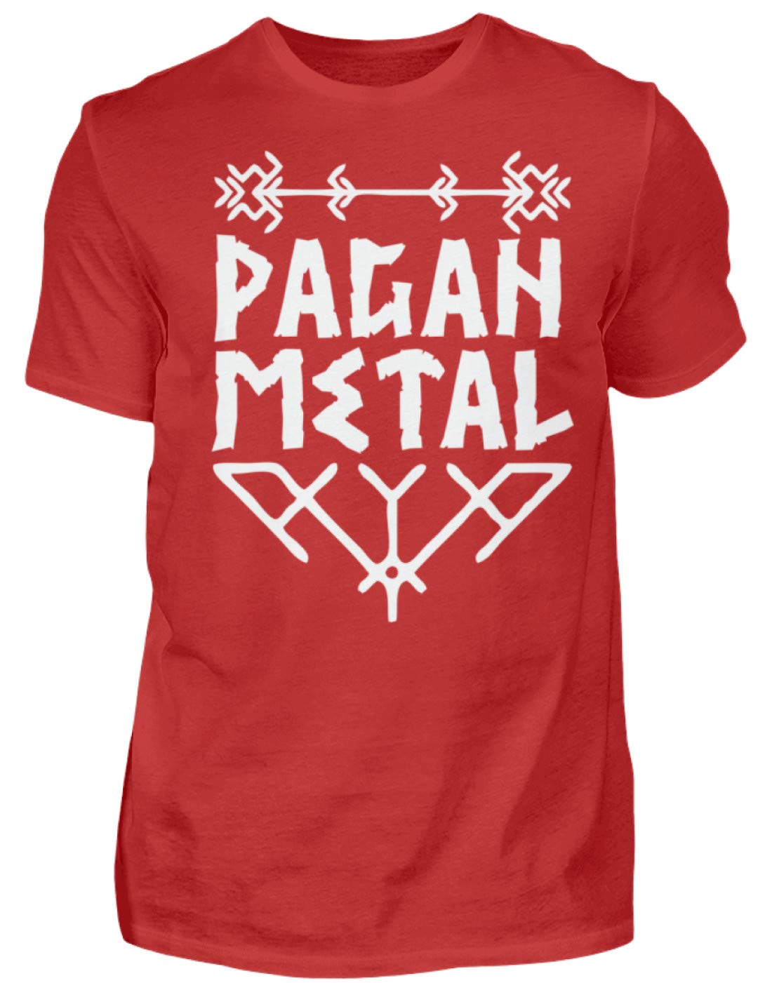 Generic Pagan Metal (White) Viking Metal, Viking Asatru, Thors Hammer, Odin, Wotan, Ensiferum - Men's Premium Shirt