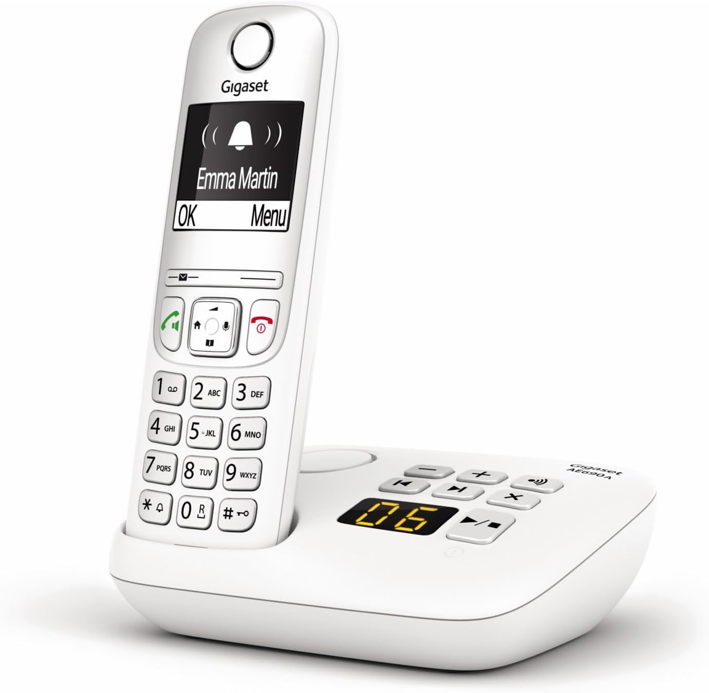 Gigaset Ae690A Analog/Dect Telephone Caller Id White, W128896589 (Caller Id White)