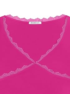REORIA Sexy Lace Long Sleeve Shirts for Women V Neck Slim Fitted Y2K Trendy Fall Going Out Tops Clothing