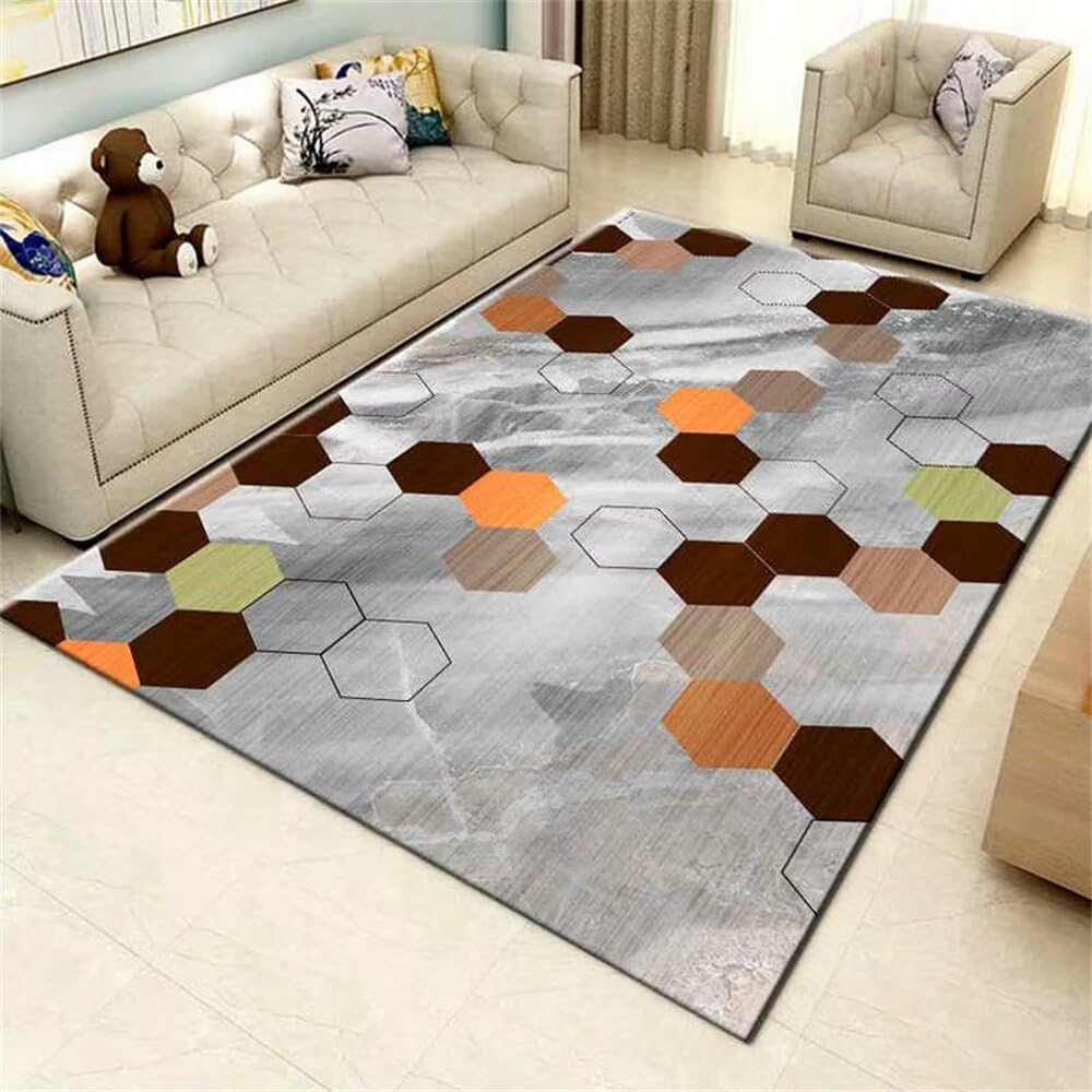 Home Tapis De Créateur Moderne Géométrique Élégant Salon Minimaliste Canapé Chambre Antidérapant Tapis Antidérapant Baignoire Gris sous Tapis Antidérapant Tapis Gaming 200X300CM