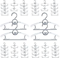 Vista 14 de Perchas de plástico para bebé, para guardería, armario, paquete de 60 perchas de plástico para niños, ahorro de espacio, antideslizantes