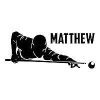 Vista 1 de Calcomanía personalizada de jugador de billar. -0435 - Calcomanía de pared personalizada para piscina para niños, calcomanía de pared con tema