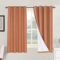 Vista 118 de H.VERSAILTEX Cortinas 100% opacas con aislamiento térmico, texturizadas, de lino, con bloqueo completo de calor y luz, para sala de estar