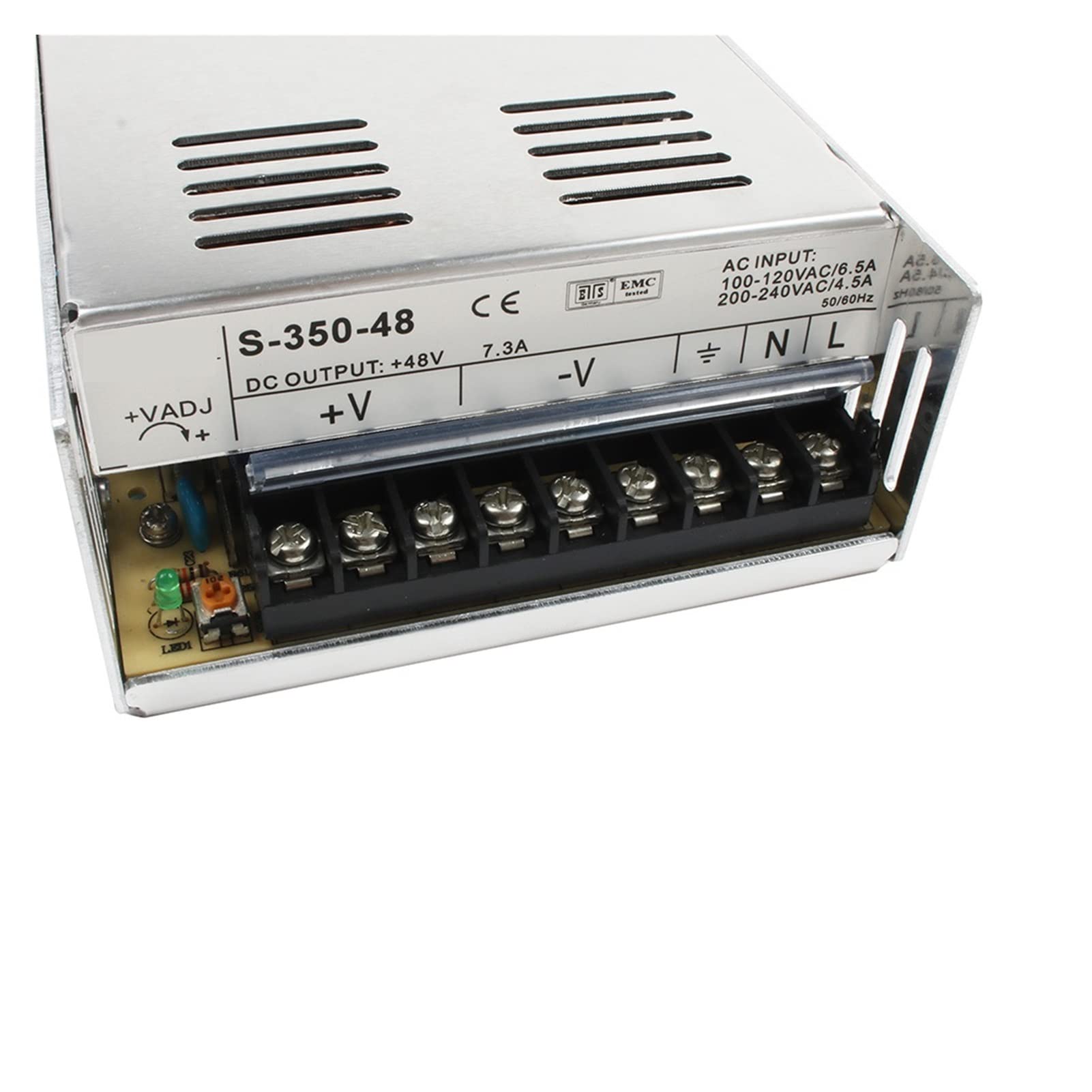 LED-Stromversorgungsschalter 350W 48V 7.3A AC DC-Wandler S-350W 48V Variable DC-Spannungsregler S-350-48 für 3D Drucker, CCTV Computer Labor(7V)