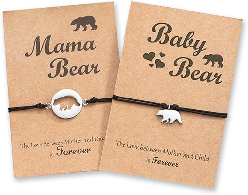 MANVEN Regalos para el día de la madre para mamá, hija, pulseras de madre e hija, pulseras a juego con corazón para mamá e hija, regalo de mamá