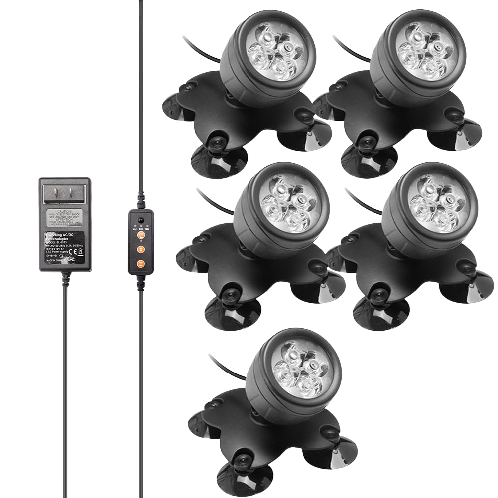 HAZARA Luz LED para pecera Foco para pecera, Iluminación subacuática de Colores Luz para Plantas acuáticas Luz para Acuario, Luz para micropaisaje de pecera Luces subacuáticas-5