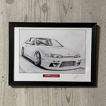 Amazon.co.jp: 【鉛筆画】日産 シルビア S14 前期 A4額縁・作者直筆