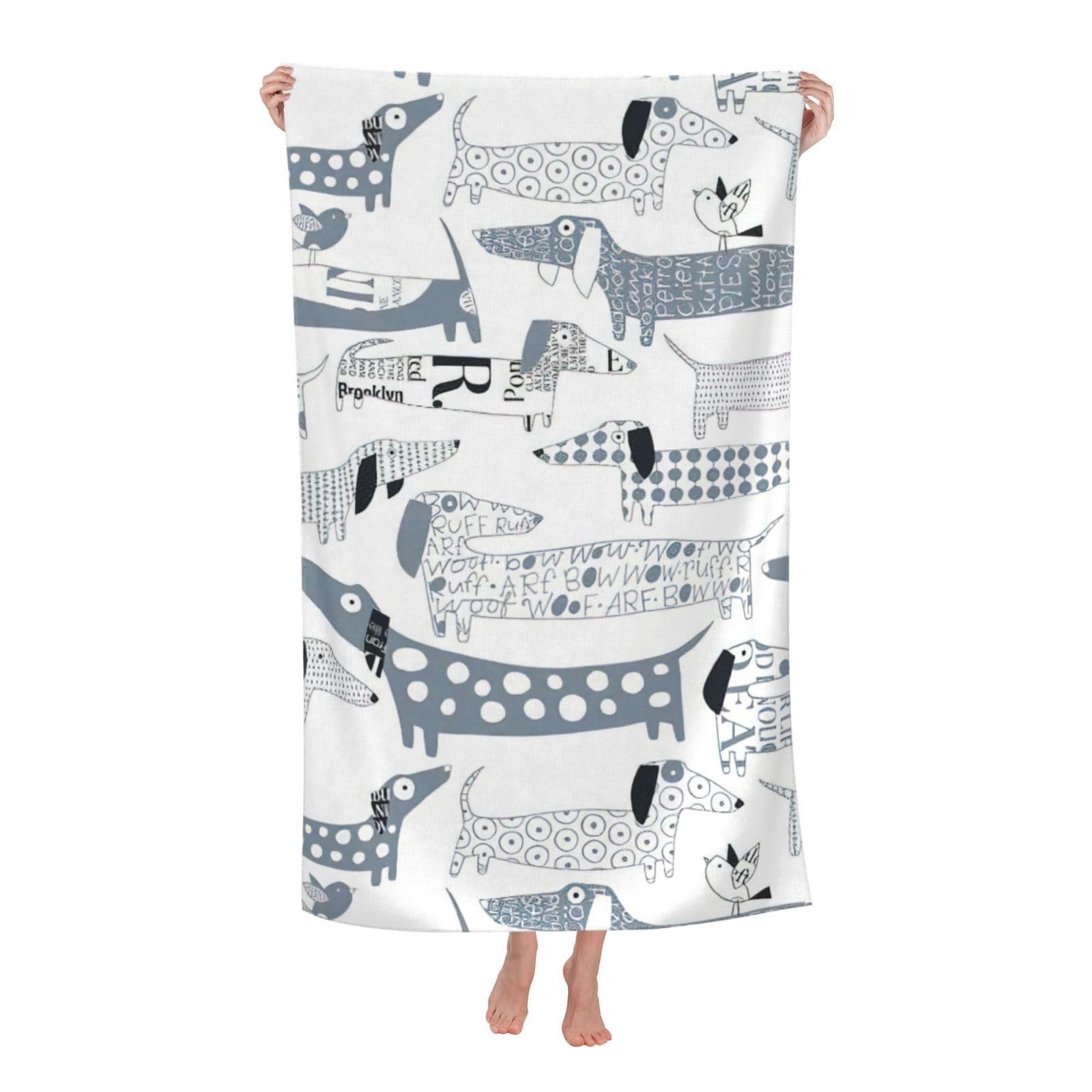 NImongt Cute Dachshund Dog Print Oversized Adult Beach Towel For Travel Weekend Getaways Festivals Camping Trips