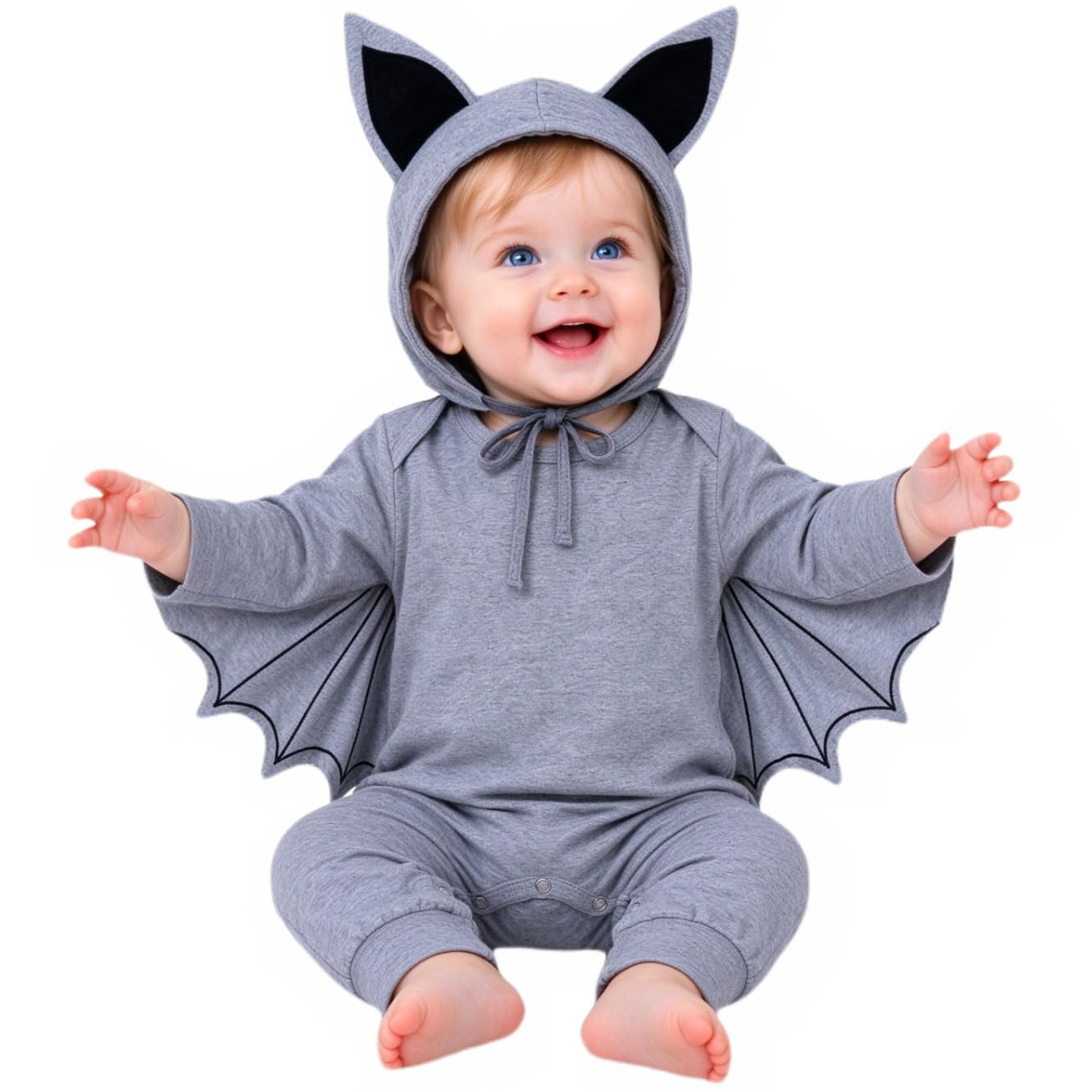 Baby Bat Costume Newbom Halloween Costume Romper with Hat 0-24 Months — image 1