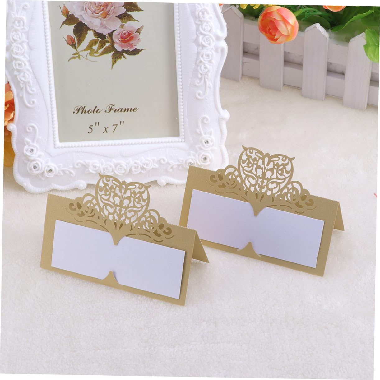 OUNONA 150stücke -cut Platzkarten Mit Floralen Motiven Für Hochzeiten Und Veranstaltungen Elegante Tischkarten Für Namensbeschriftung Und Dekoration Goldene Farbe