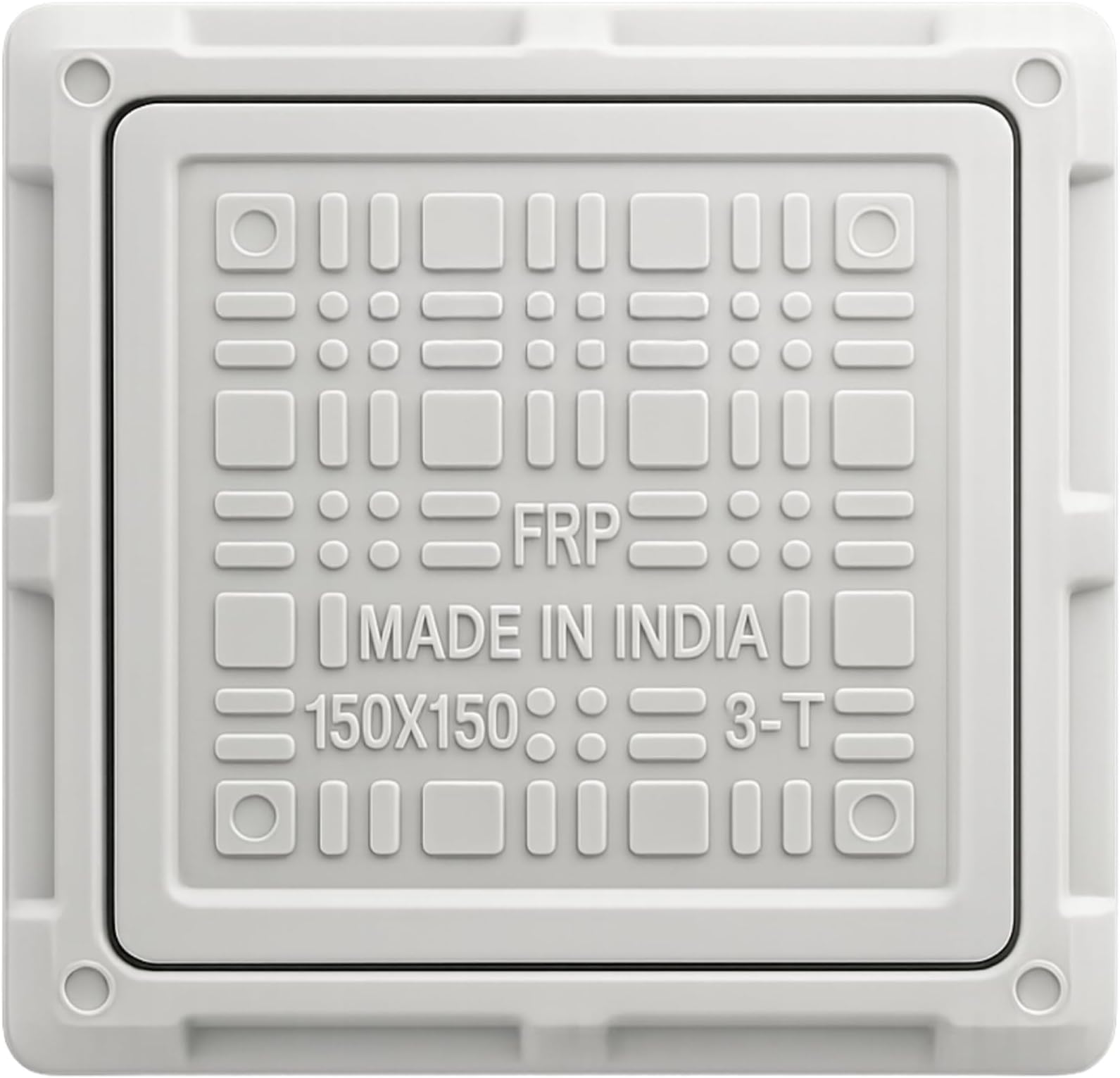 KI FRP Manhole Cover (6'' x 6'') - Durable and Safe Solution with 2.5 Ton Capacity for FRP Chambers
