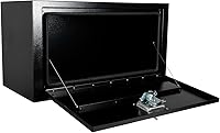 Vista 23 de 24"X18"X18" Black Steel Truck Underbody Flatbox Pickup Tool Box RV ATV Trailer Storage Tools with T-Handle Latch, Job Tool Chest