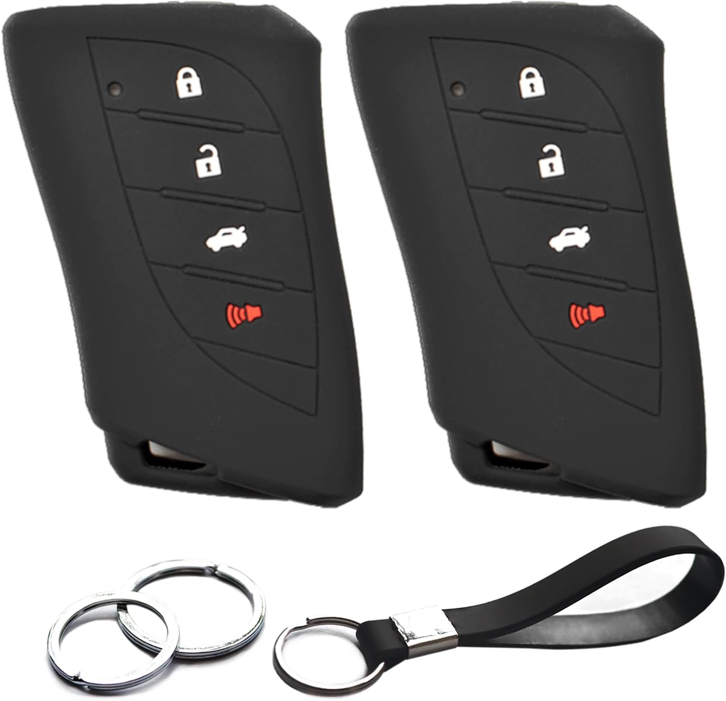 2pcs Compatible with Lexus ES250 ES300h ES350 NX250 NX350 NX350h NX450h+ LX600 RX350h TX350 GX550 LC500 LS500 RX350 RX450h+ RX500h RUX250h Z450e TX500h TX550h+ Key Fob Cover Case Keychain