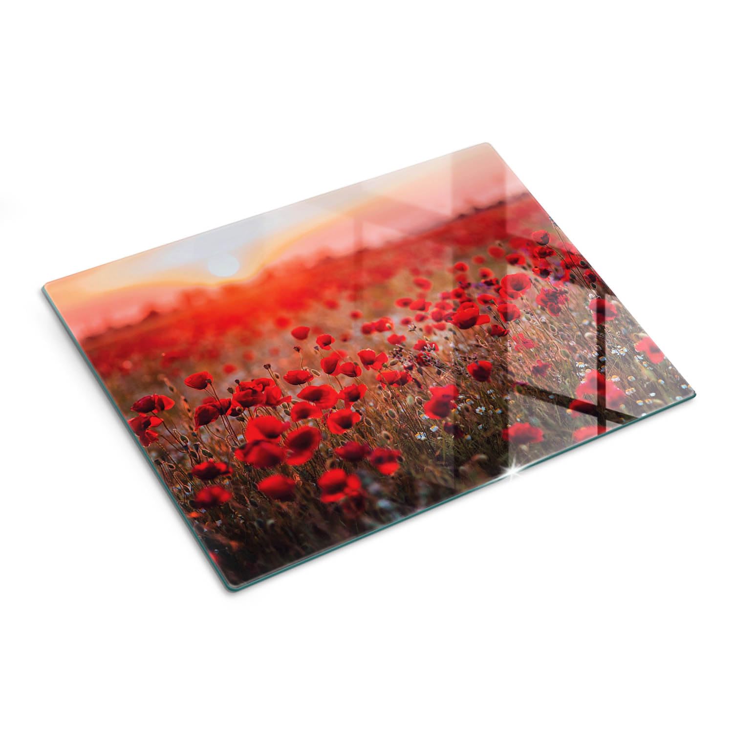 Modello termoresistente: Tagliere in vetro 40x30 cm Campo di papaveri