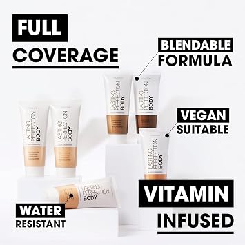 Collection Cosmetics Lasting Perfection Body and Face Foundation, Full Coverage Foundation, 65ml, Deep