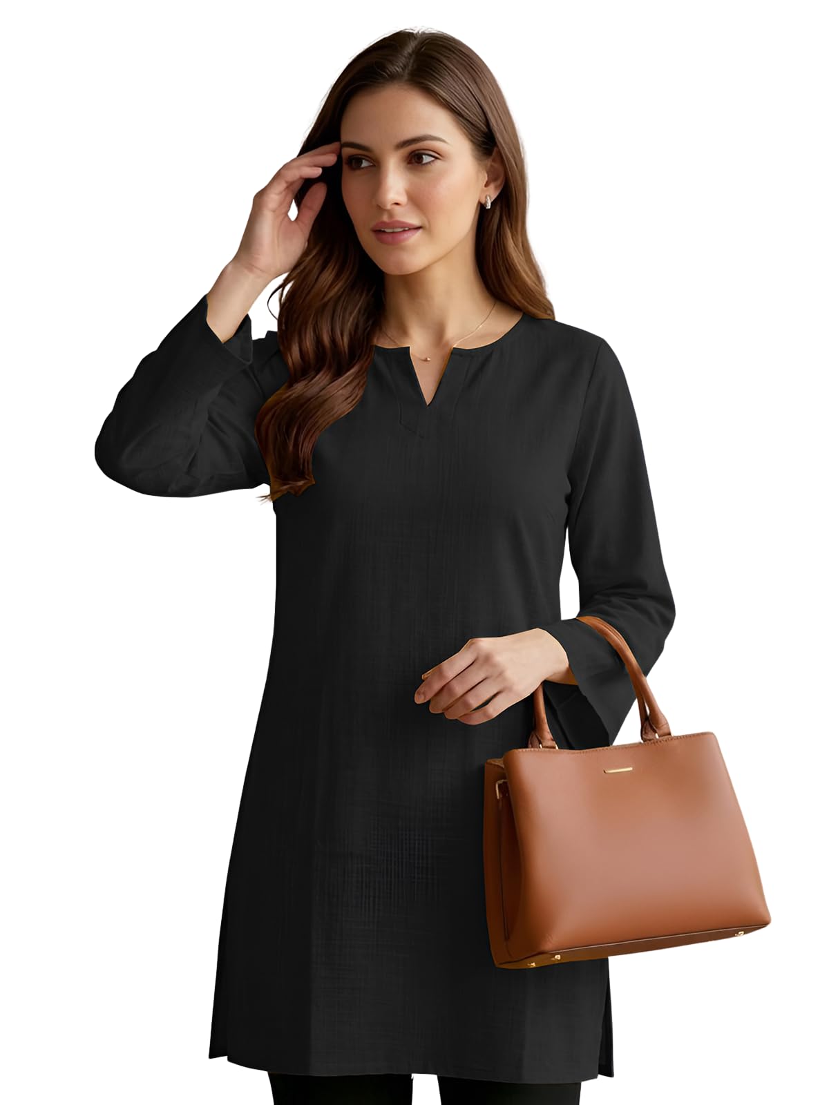 Tunic Tops for Women Stylish | Tunic Kurtis Tops for Women Cotton | Long Top for Woman Full Sleeves Western Top for Woman-image-16
