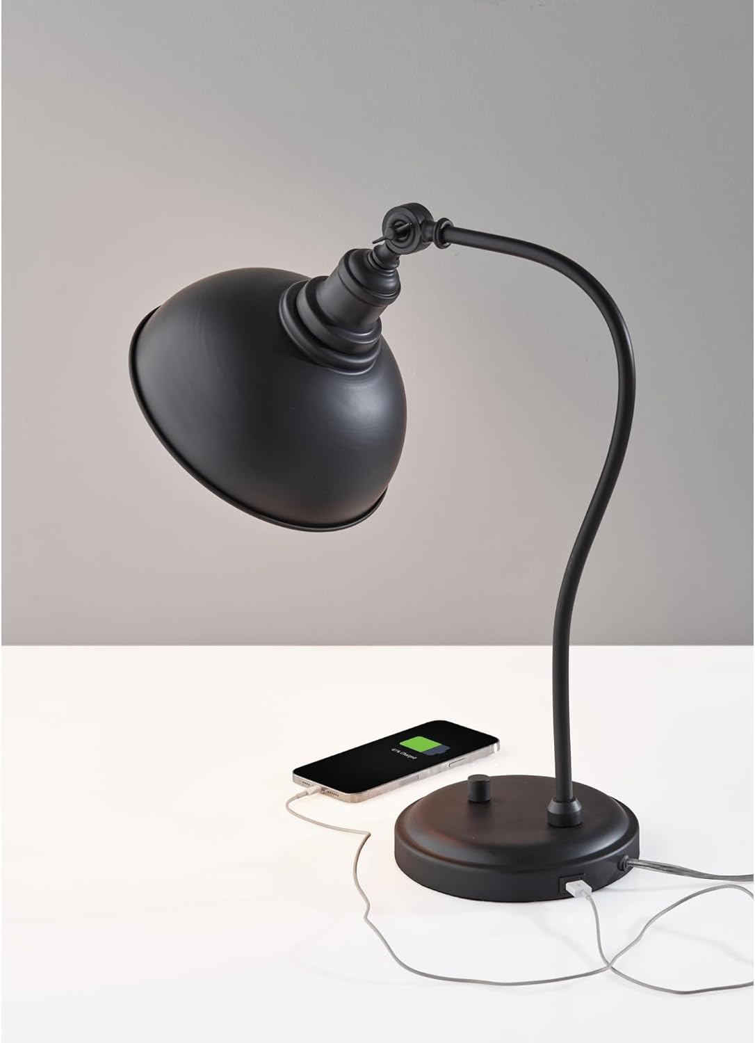 Adesso Wallace Incandescent Desk Lamp, 20-inch, Matte Black (3754-01)