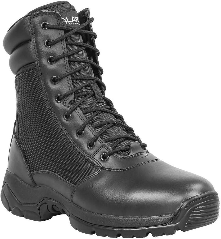 LAPG Men's Core 8" Side-Zip Tactical Work Boots, Lightweight and Durable Suede Leather Military Combat Boots for Hiking, Motorcycling, EMS, EMT, Jungle, Army, and Outdoor Activities
