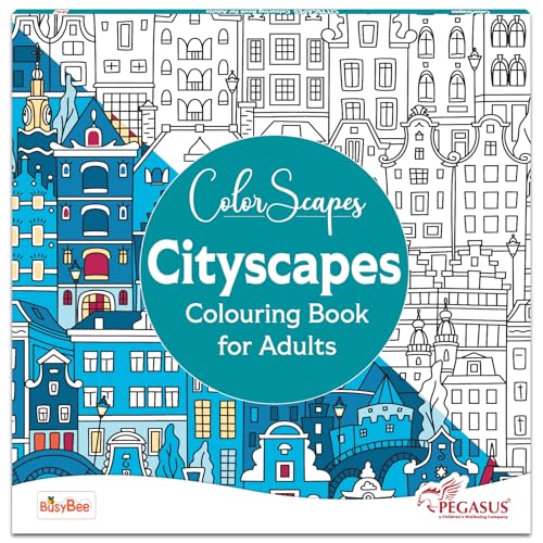 Image of Pegasus Mandala Art Colouring Book for Adults with tear out sheets - Advanced cityescapes coloring books | Improves mindfulness and relaxing for 9 + years