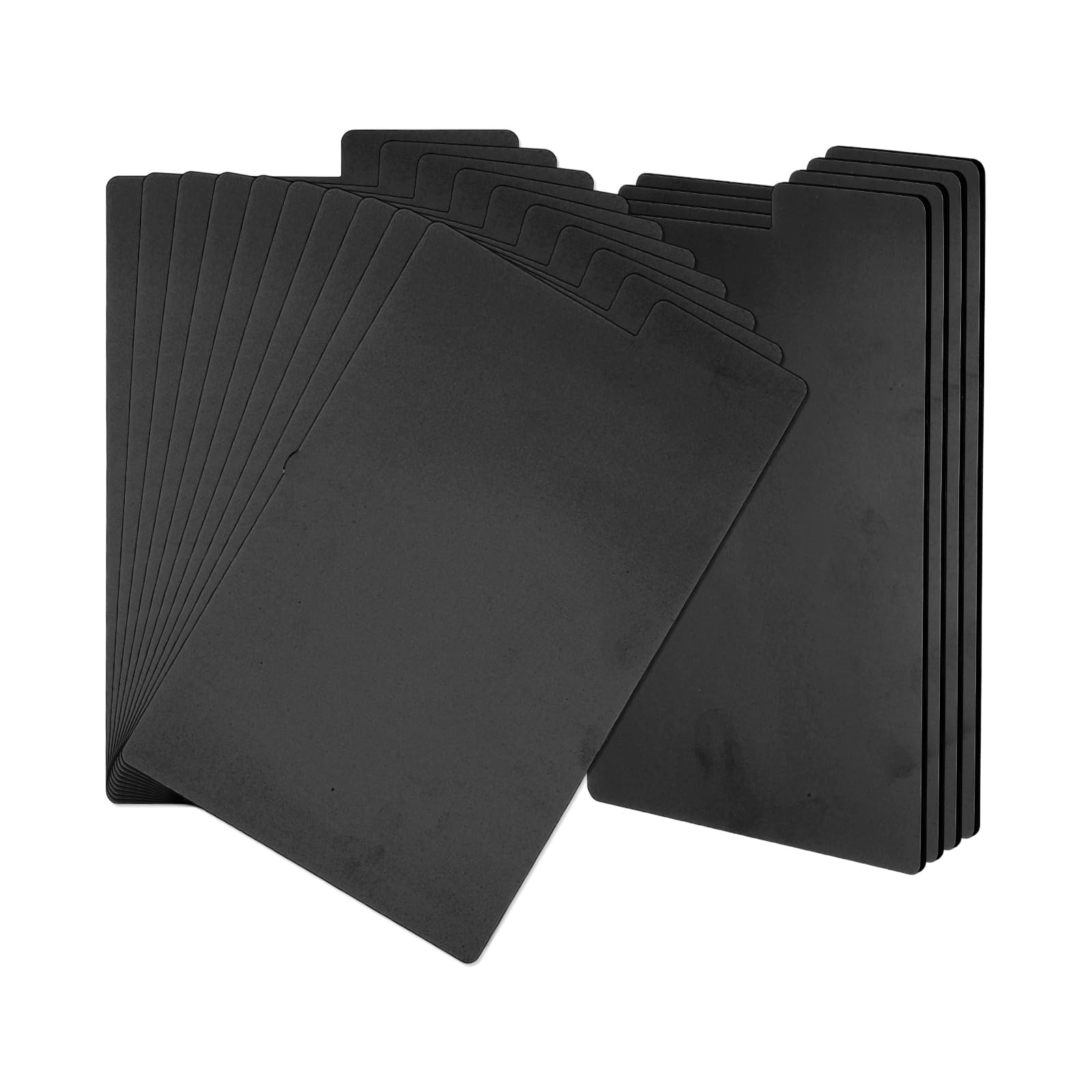PATIKIL Book Dividers with Tab, 11.3x7.3" Black Plastic Book Binder Index Card Files Dividers Separator with Sticker on for Storage Box Drawer Magazines Album Vinyl Record, 30Pcs