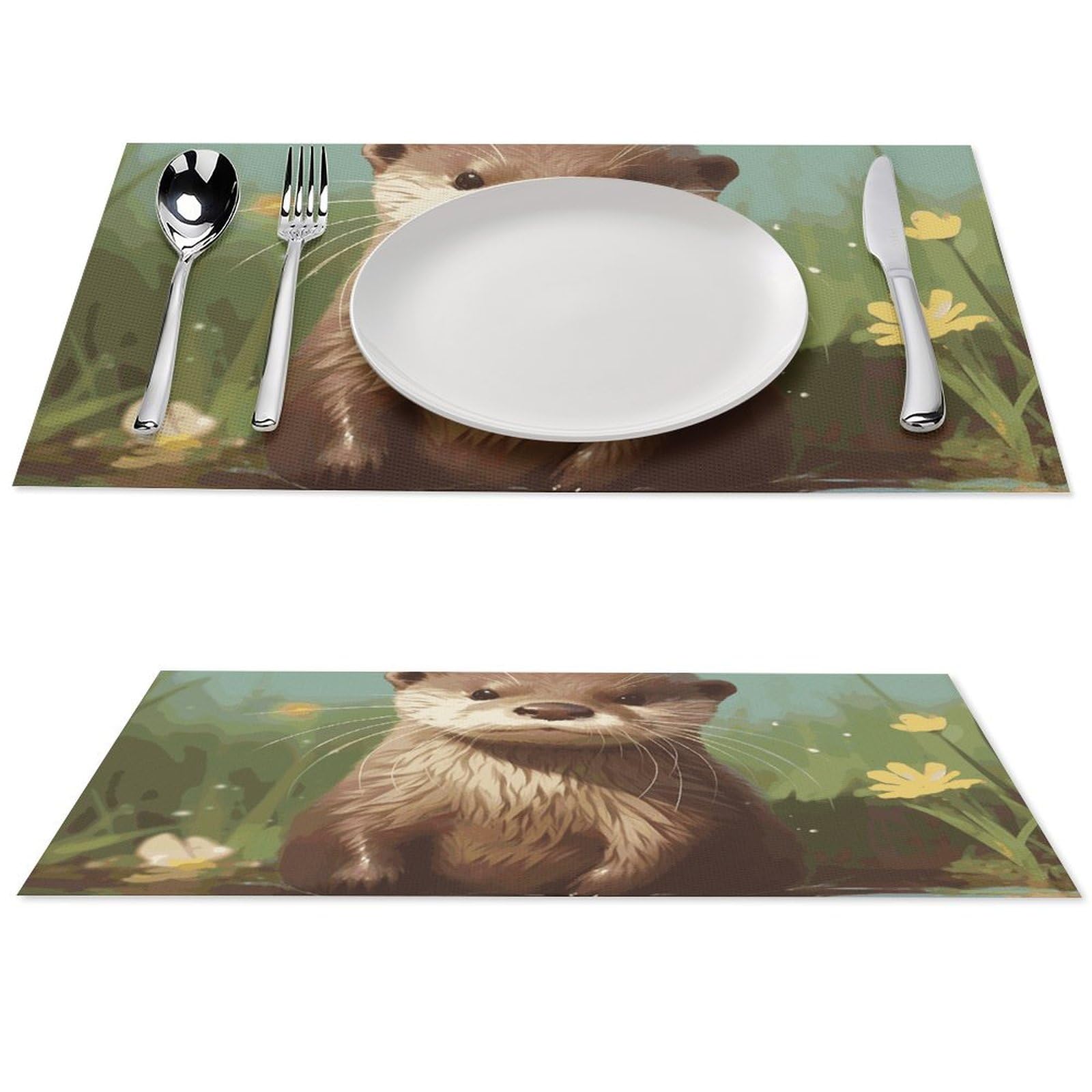 Set de table thermorésistant en PVC antidérapant lot de 6 loutres pour repas chaud