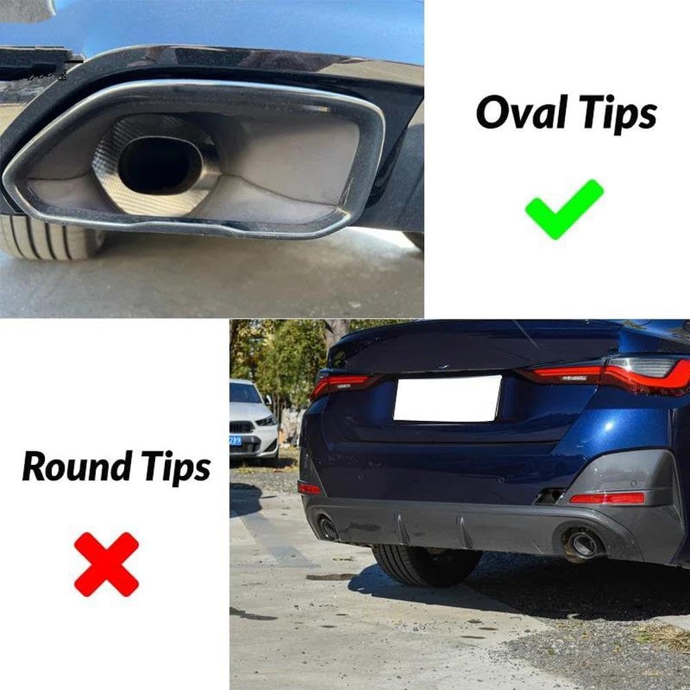 Spare Parts For BMW G22 G23 G26 M440i 2021 2022+ Car Quad Exhaust Tip Dual Exhaust Pipe Muffler Tip Exhaust System Nozzle Tailpipe(Black)