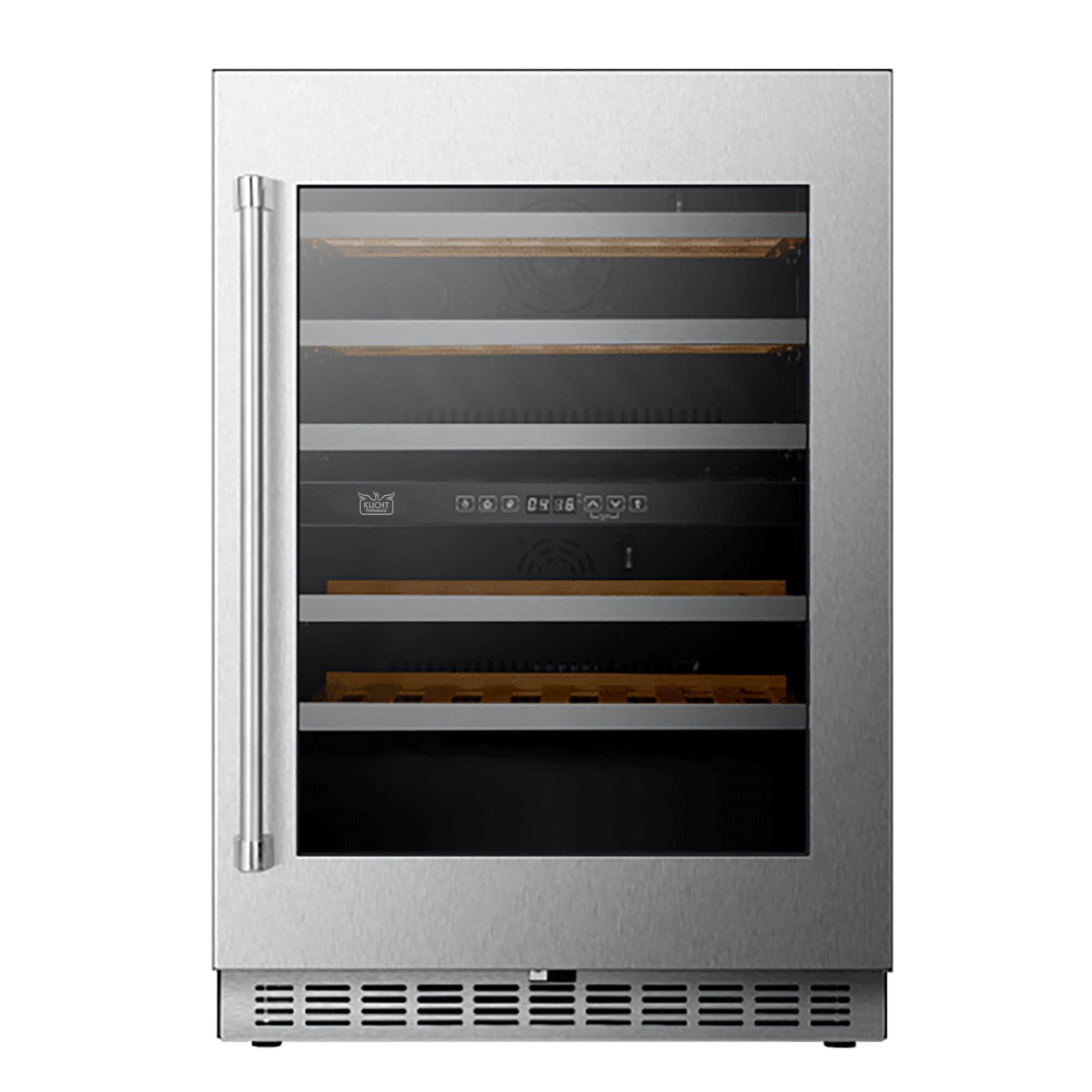 Kucht 24 in. Dual Zone 52-Wine Bottles Wine Cooler in Stainless Steel