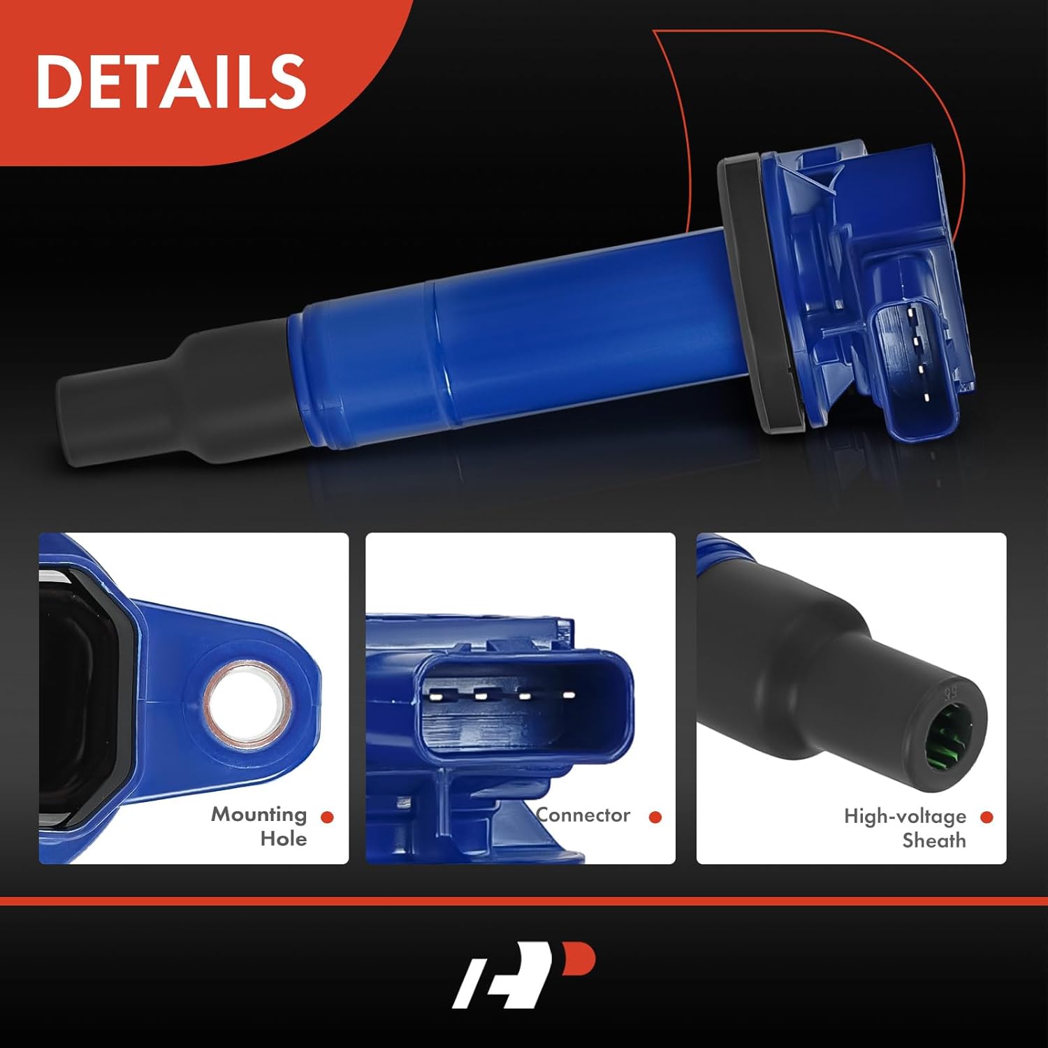 A-Premium Ignition Coil Packs Compatible with Toyota Yaris 2006-2018 L4 1.5L & Scion xA 2004-2006 L4 1.5L, xB 2004-2006 L4 1.5L, Set of 4, Blue, Replace# 90919-02240