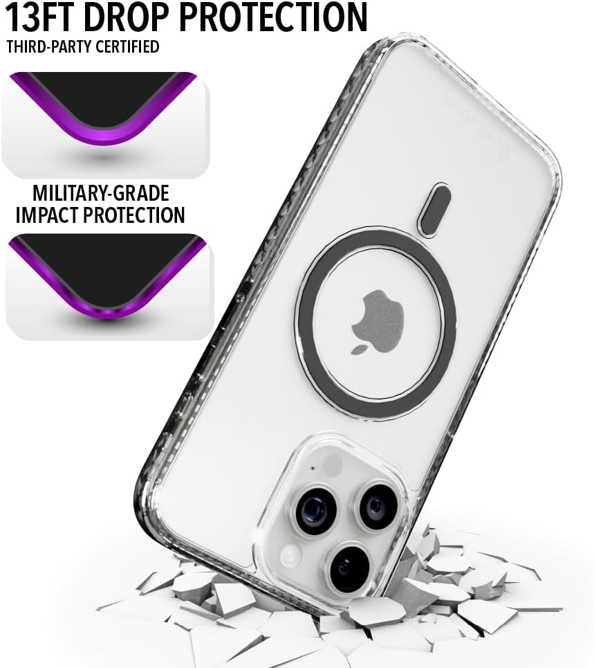 cellhelmet Impact Case iPhone 14 | 13ft. Military Grade Drop Tested, Deep Sea Blue Case, MagSafe Compatible | Coastal Seashell Magnetic Case for iPhone 14
