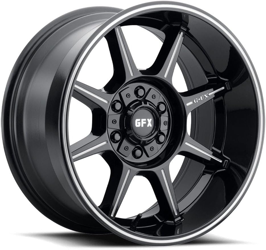 TR31 Wheel 18x9 inch Custom Aluminum Rim 18 inch Gloss Black Milled 5 Lug 8 Spoke for Truck T31 890-5009-18 GBM