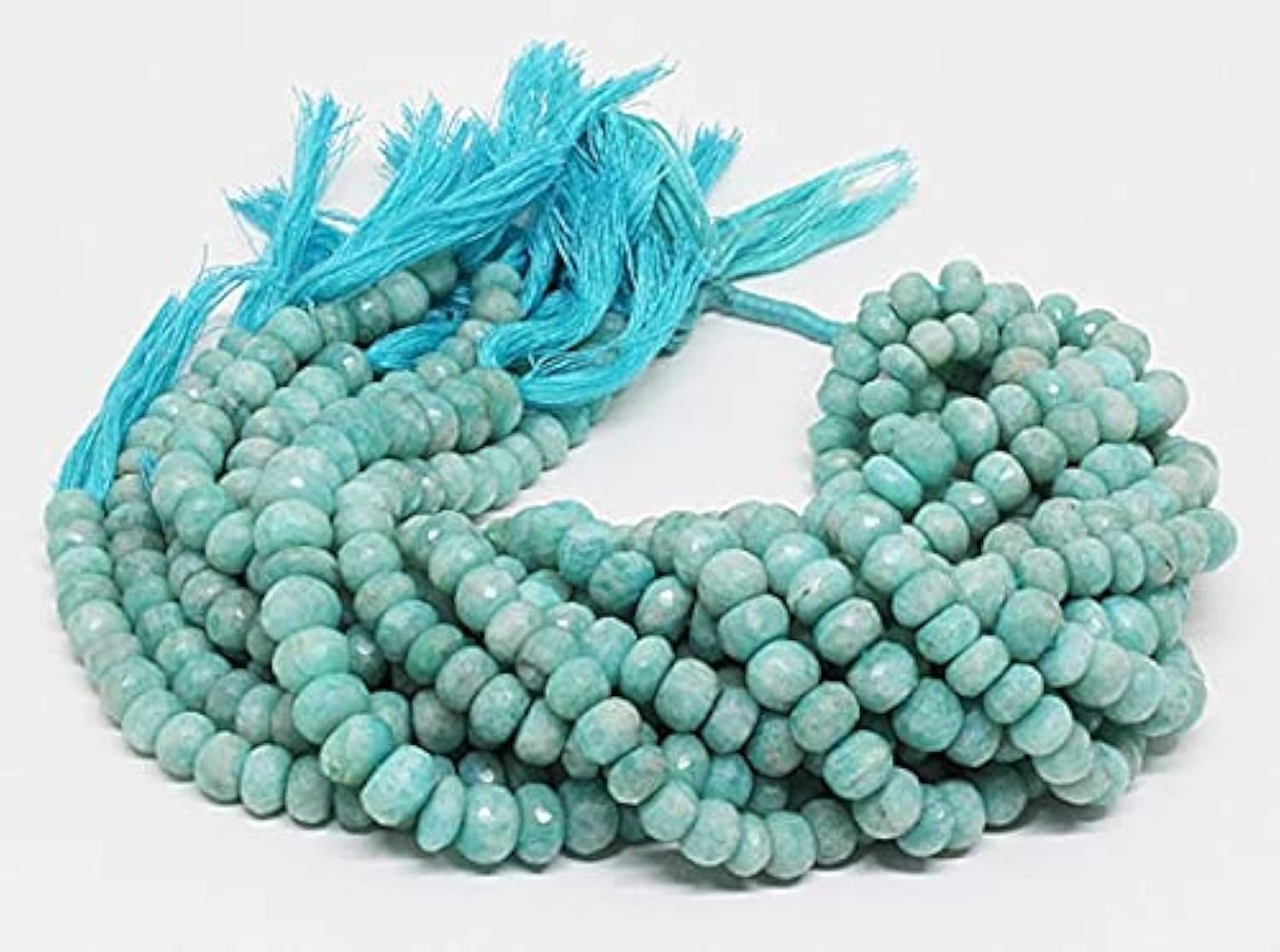Perles amazonite rondelles facettées authentiques pour remplacer les fausses pierres synthétiques