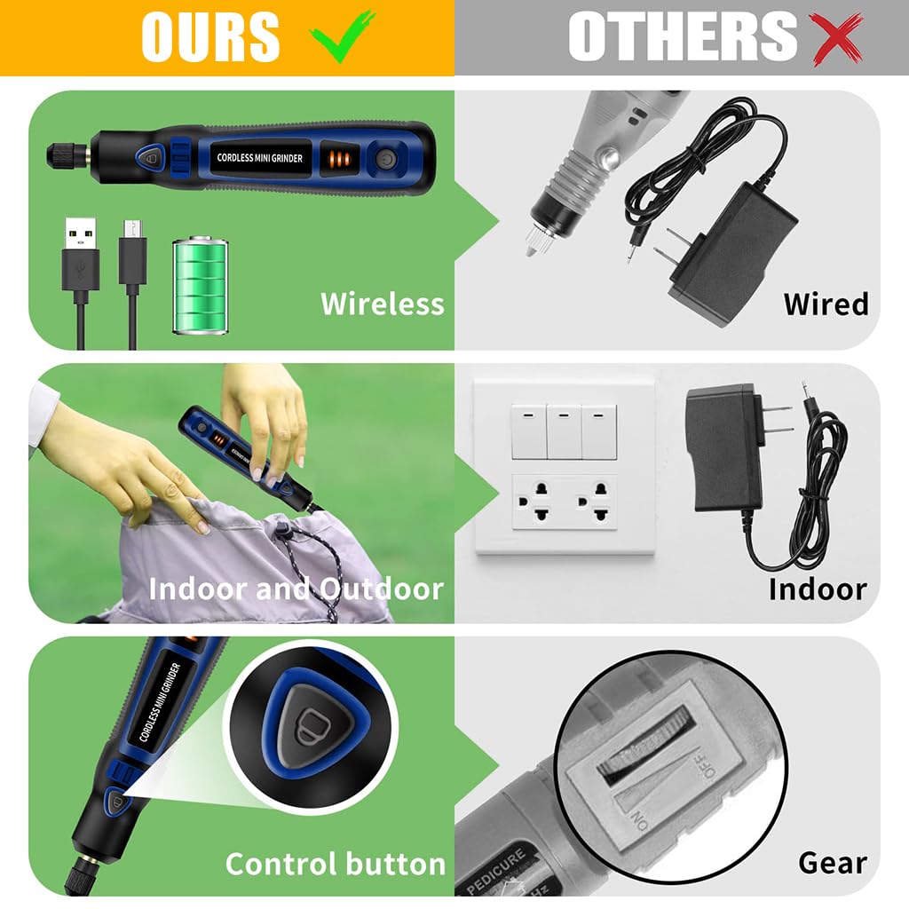 Serplex Electric Engraving Pen Kit, Cordless USB, 44 Bits for Metal, Stone, 4