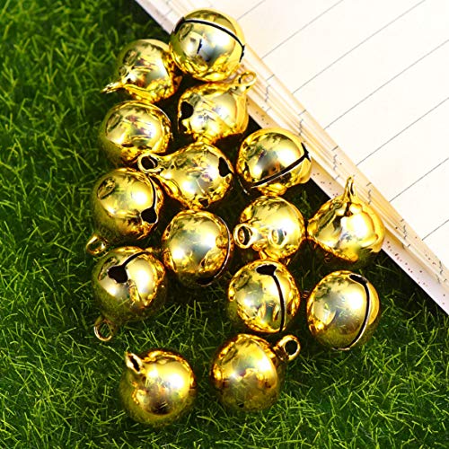 100 peças de mini sinos para artesanato, decorações de sinos dourados de 1,2 cm para Natal, férias,
