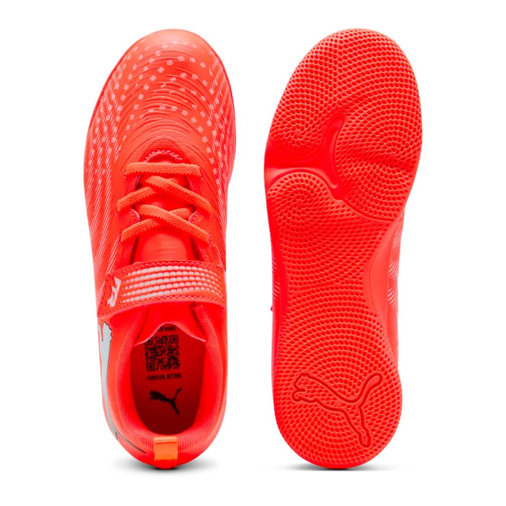 PUMA Unisex Niño Future 9 Play It V Jr Zapato de Fútbol, Rojo Brillante Blanco Negro, 31 EU, Puma Rojo Brillante Blanco Puma Negro, 31 EU