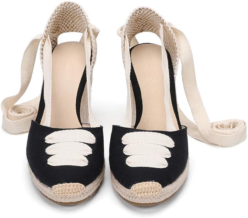 Women’s Platform Wedges Espadrilles, 3" Wedge, Soft Ankle-Tie Strap, Closed Toe, Classic Summer Sandals - Image 7