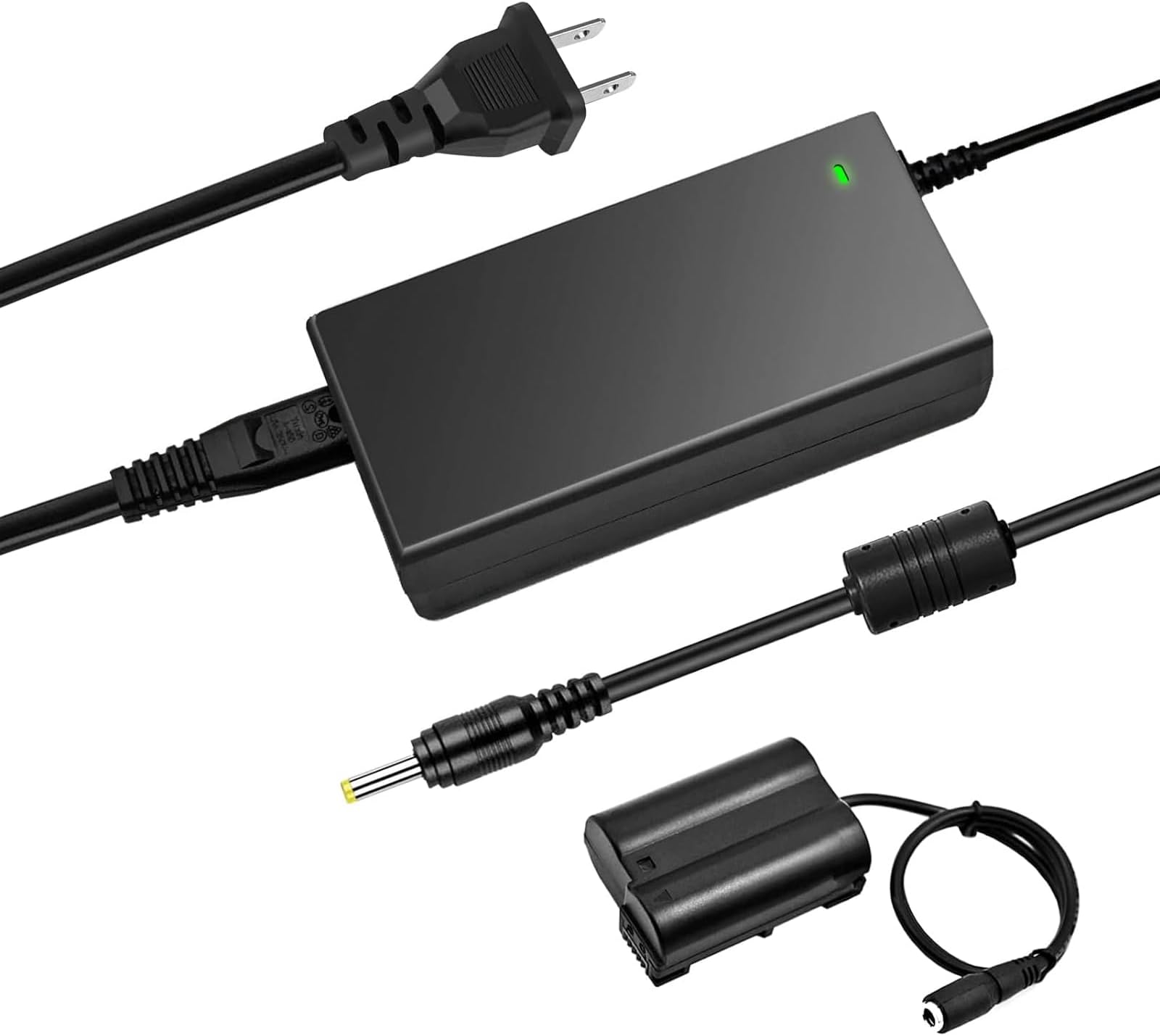 TKDY Dummy Battery and AC Adapter Kit, for Nikon EN-EL15/15a/15b/15c - EP-5B DC Coupler & EH-5 Power Supply for Nikon Coolpix Z5 Z6 Z7 Z8 Z6III D850 D7500 D500 Cameras.