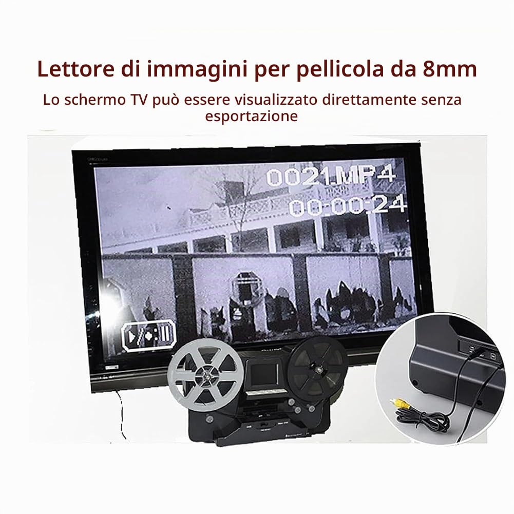 Scanner di Film della Vecchia Scuola, Film Negativi Digitali E Digitalizzatore con Schermo del Display, Converte I Film da 8 Mm E Super 8 in Immagini JPEG, Scanner per Diapositive Nostalgiche