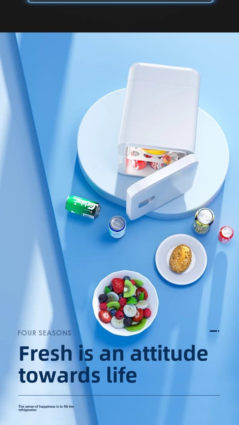 Skincare Fridge - 4L Makeup Mini Fridge with Dimmable LED Light Mirror, Portable Cooler & Warmer Mini Fridge for Bedroom, Car, Office & Dorm - Ideal for Cosmetics - White