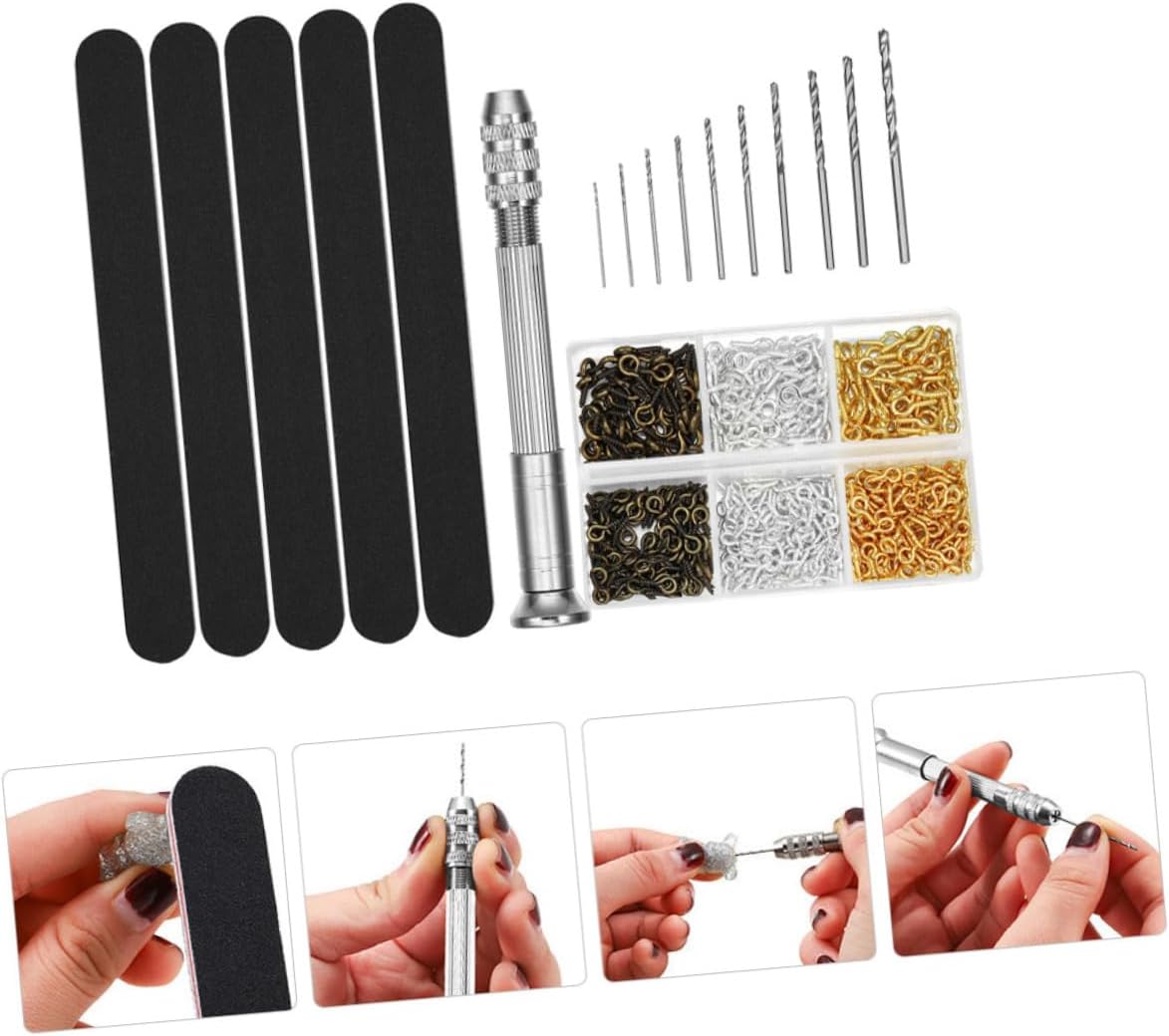 Durable Hand Drill Set with Drill Bits for Diy Jewelry Making Precision Pin Vise Tool for Art Crafts and Resin Projects Color Options