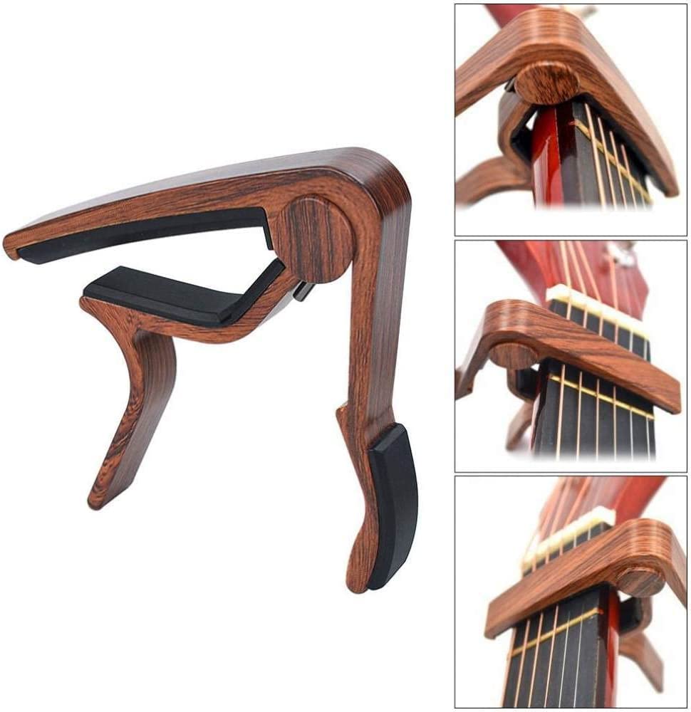 Certificazione di sicurezza Certificazione di sicurezza Accessori for strumenti musicali Capotasto for chitarra in metallo con venature del legno, con clip in tono Guitarra for cuscino in silicone per