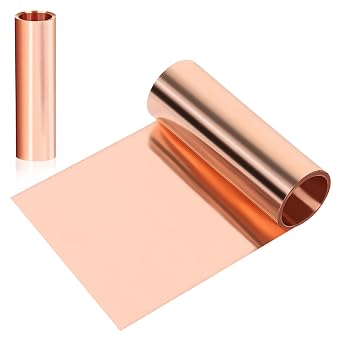 Thin Copper Sheet Foil Roll for Craft, DIY & Metalwork, 0.001x4x79