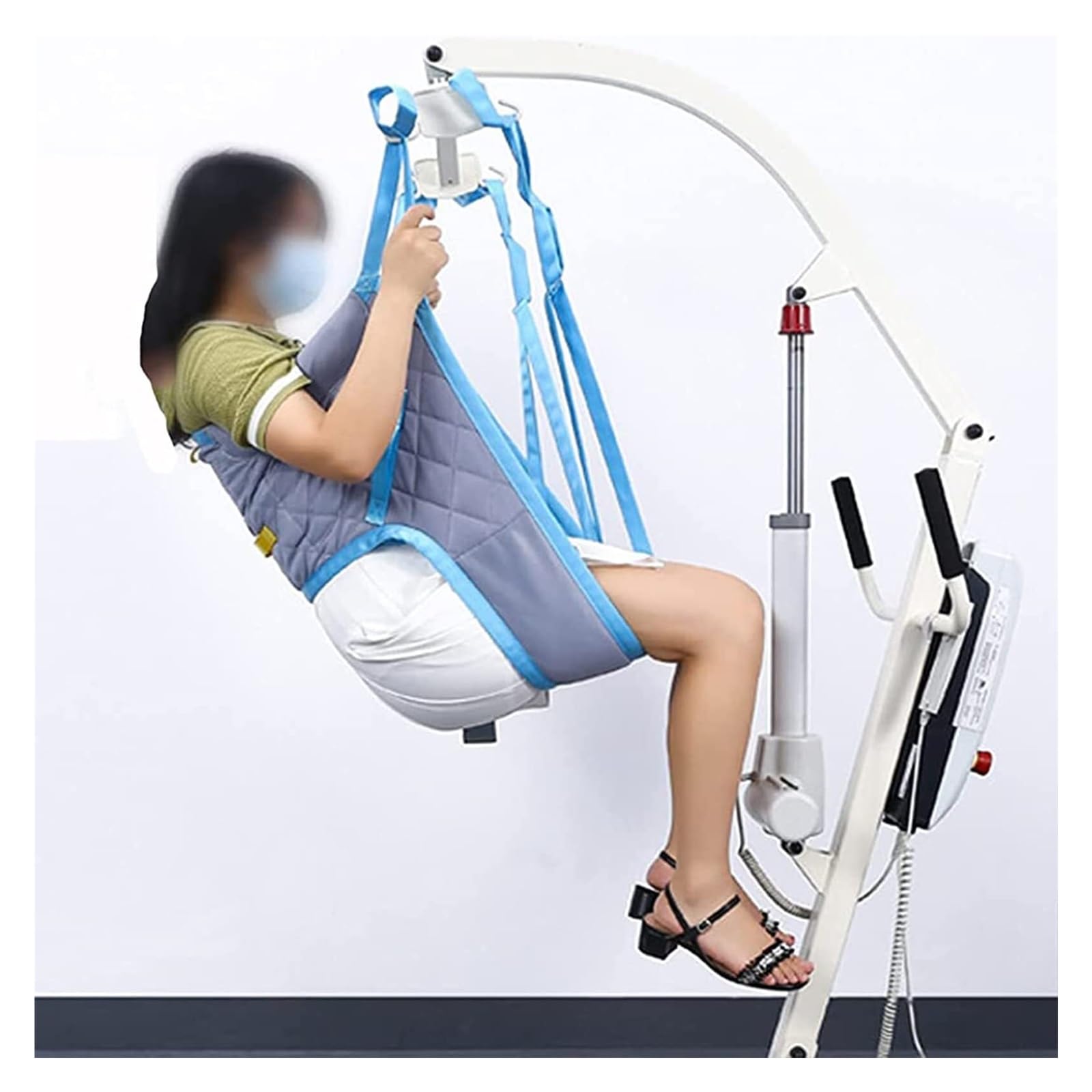 Arnés de Traslado para Higiene - Silla de Toilette para Grúa con 4 Correas Ajustables - Tejido de Poliéster Suave - Para Cama, Silla, Inodoro y Ducha - Ayuda a Domicilio