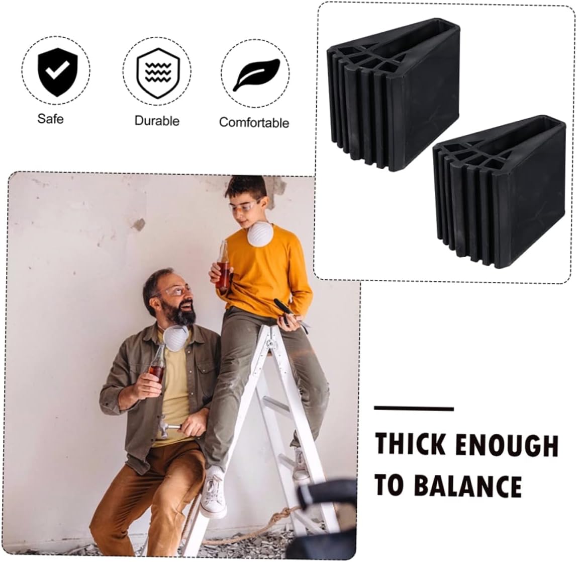 Uonlytech 4pcs Non Slip Ladder Feet Covers Telescoping Ladder Stabilizer Accessories Foot Pads Easy to Install Enhanced Stability for Use