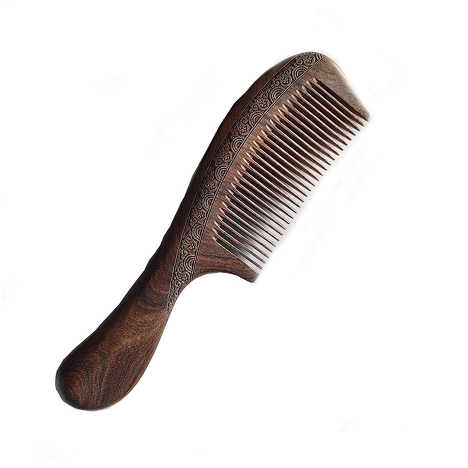 Peigne en bois de santal noir anti-statique pour démêlage quotidien