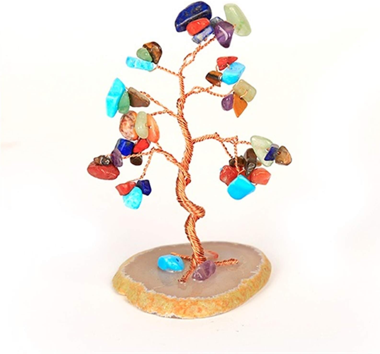 Luck and Wealth Crystal Tree الطبيعية الكريستال الفلهة الحصى شجرة سبعة شقرا الشفاء الطبيعي الأحجار الكريمة بونساي فورتشن المال شجرة النحاس الأسلاك متعرج جوهرة شجرة Crystal Tree with Healing Properties